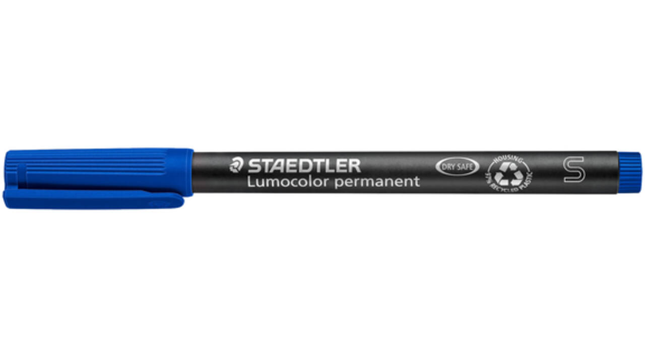 Viltstift Staedtler Lumocolor 313 permanent S blauw