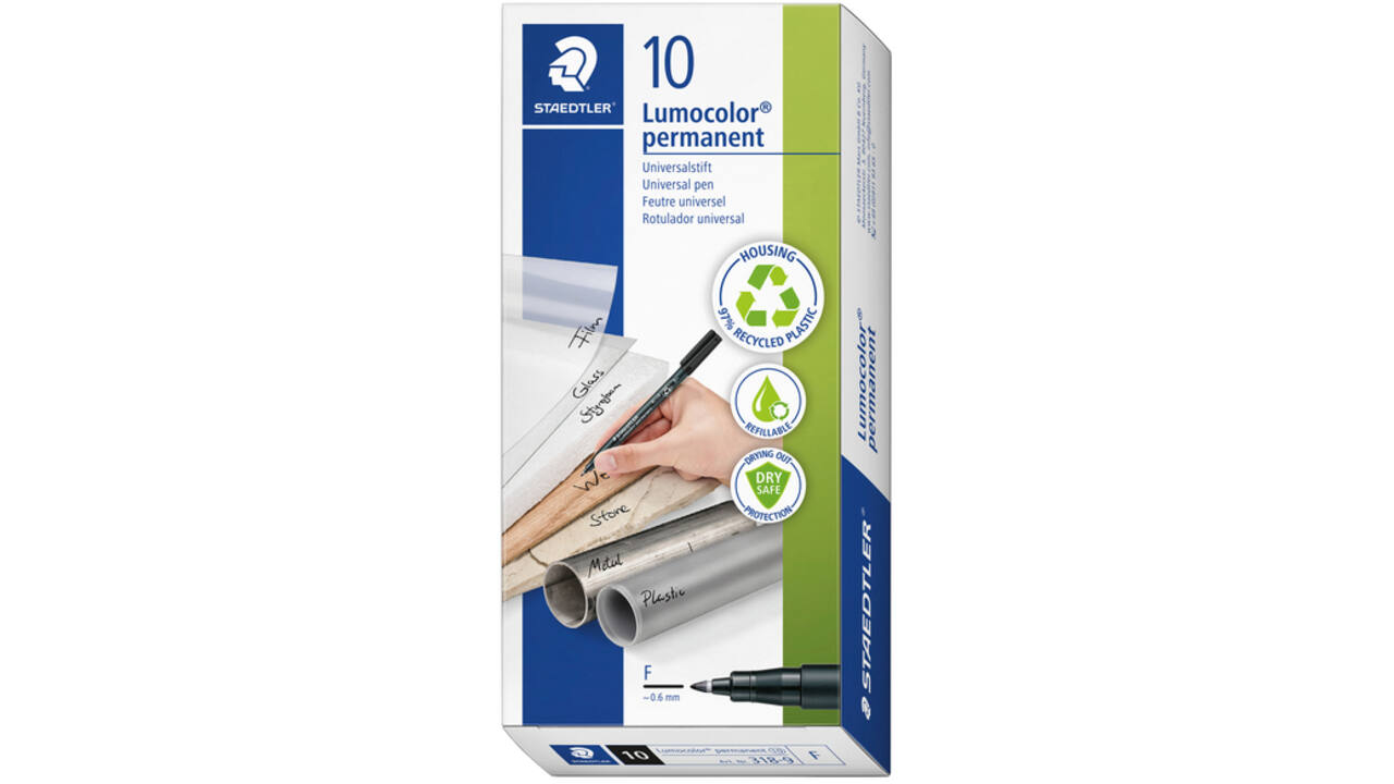 Viltstift Staedtler Lumocolor 318 permanent F zwart