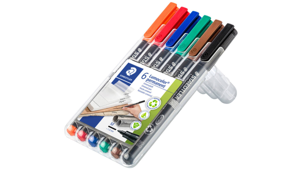 Viltstift Staedtler Lumocolor 317 permanent M set à 6 stuks