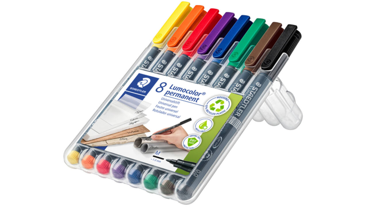 Viltstift Staedtler Lumocolor 317 permanent M set à 8 stuks