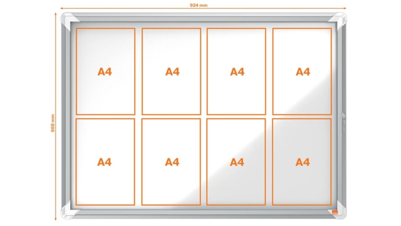 Binnenvitrine Nobo Premium Plus 8x A4 draaideur magnetisch
