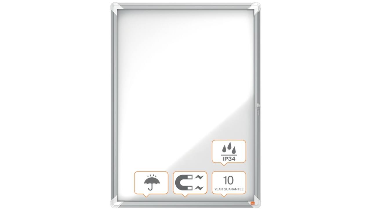 Buitenvitrine Nobo Premium Plus 9x A4 draaideur magnetisch