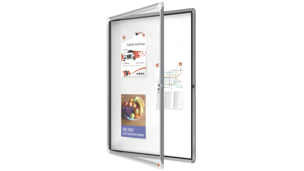 Buitenvitrine Nobo Premium Plus 9x A4 draaideur magnetisch