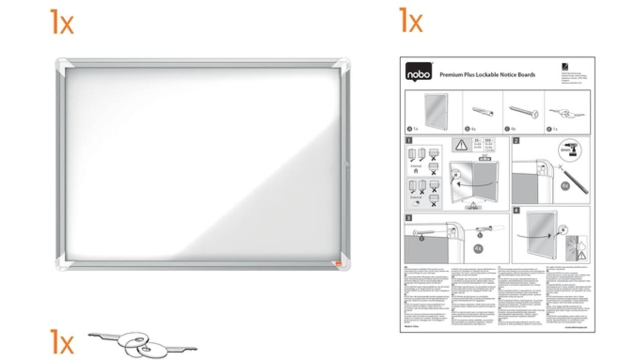 Buitenvitrine Nobo Premium Plus 12x A4 draaideur magnetisch