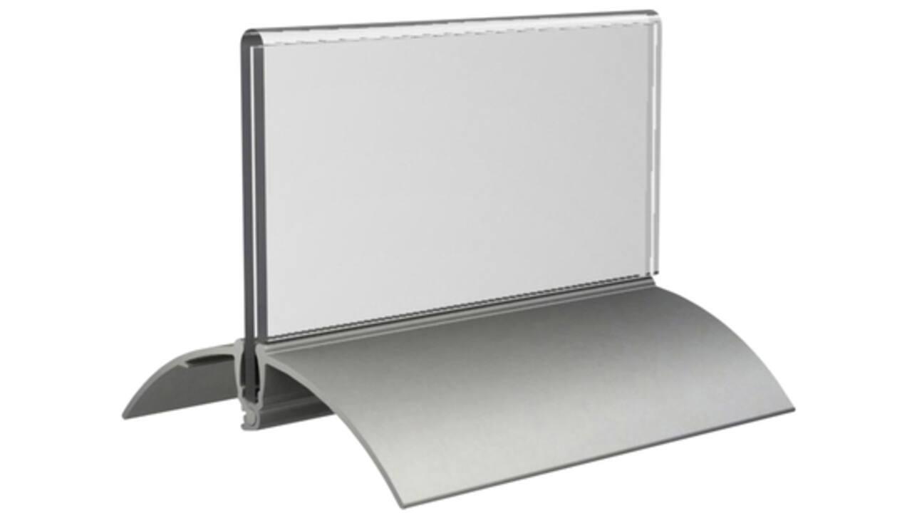 Tafelnaambord Europel 52x100mm acryl aluminium 2st