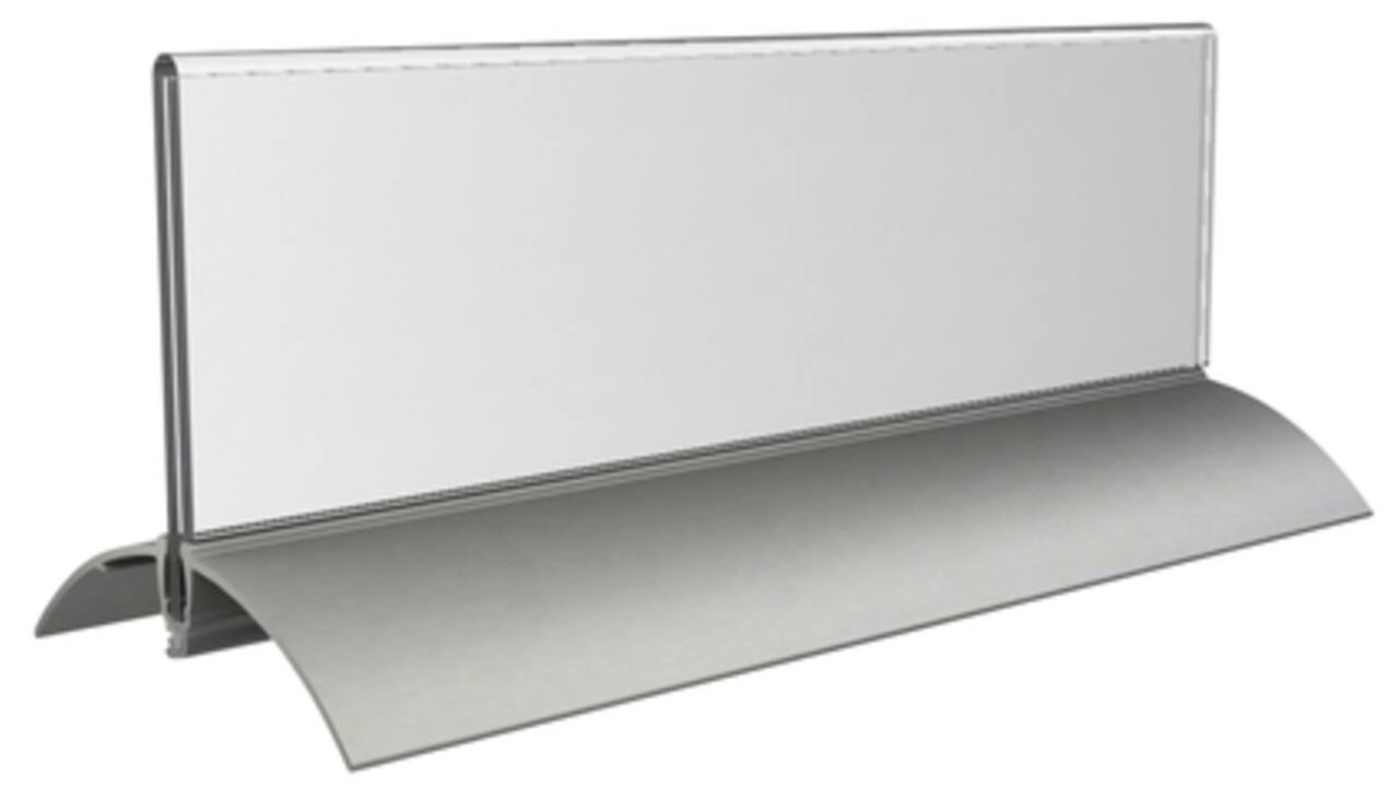 Tafelnaambord Europel 2 61x210mm acryl aluminium