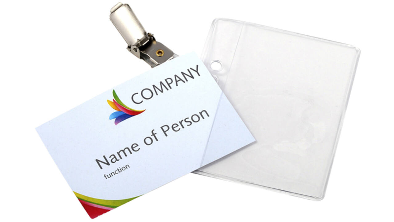 Badge Europel met strip en clip 90x60mm