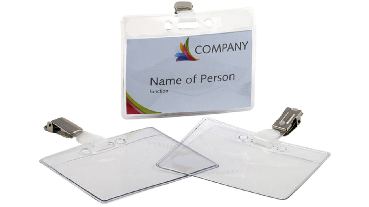 Badge Europel met strip en clip 90x60mm