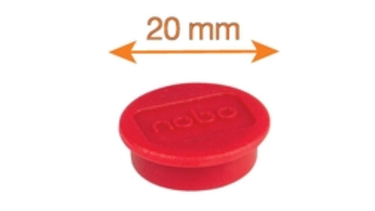 Magneet Nobo 20mm 120gr rood
