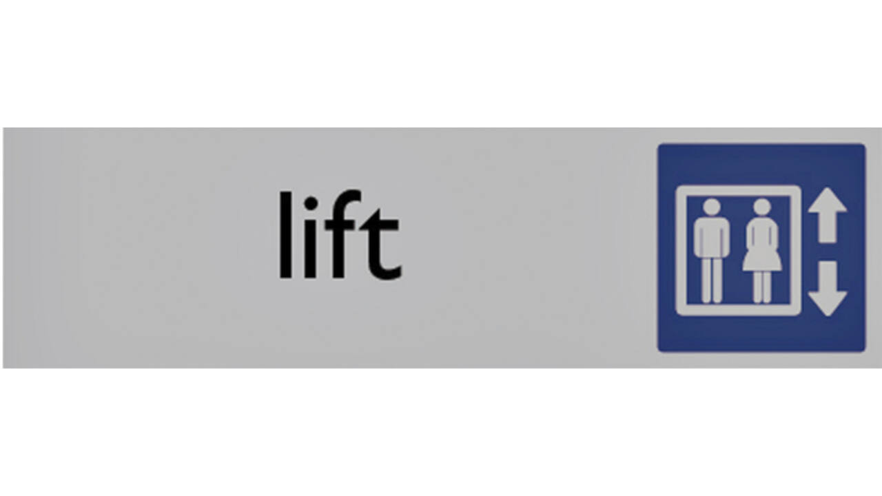 Infobord pictogram lift 165x44mm