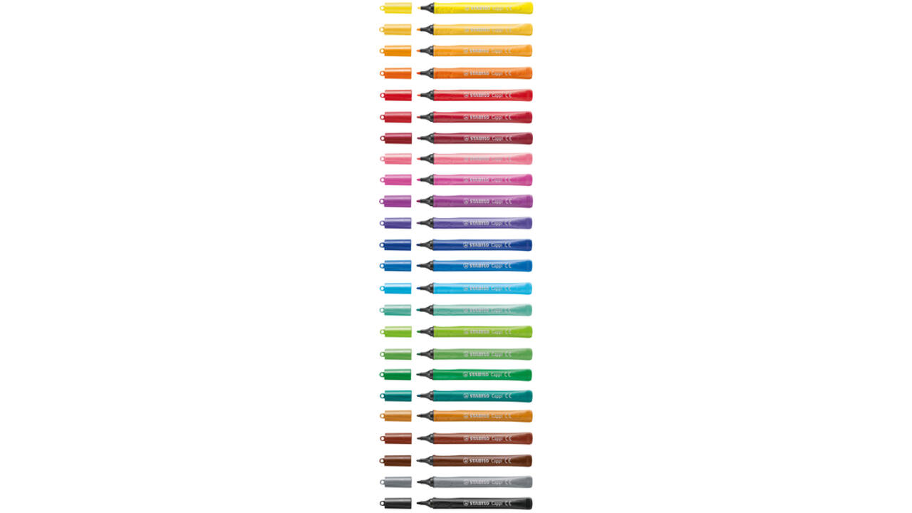 Viltstift STABILO Cappi 168/24 medium assorti etui à 24 stuks