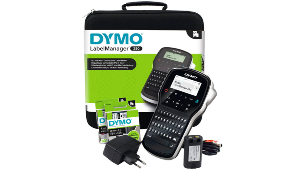Labelprinter Dymo LabelManager 280 draagbaar qwerty 12mm zwart in koffer