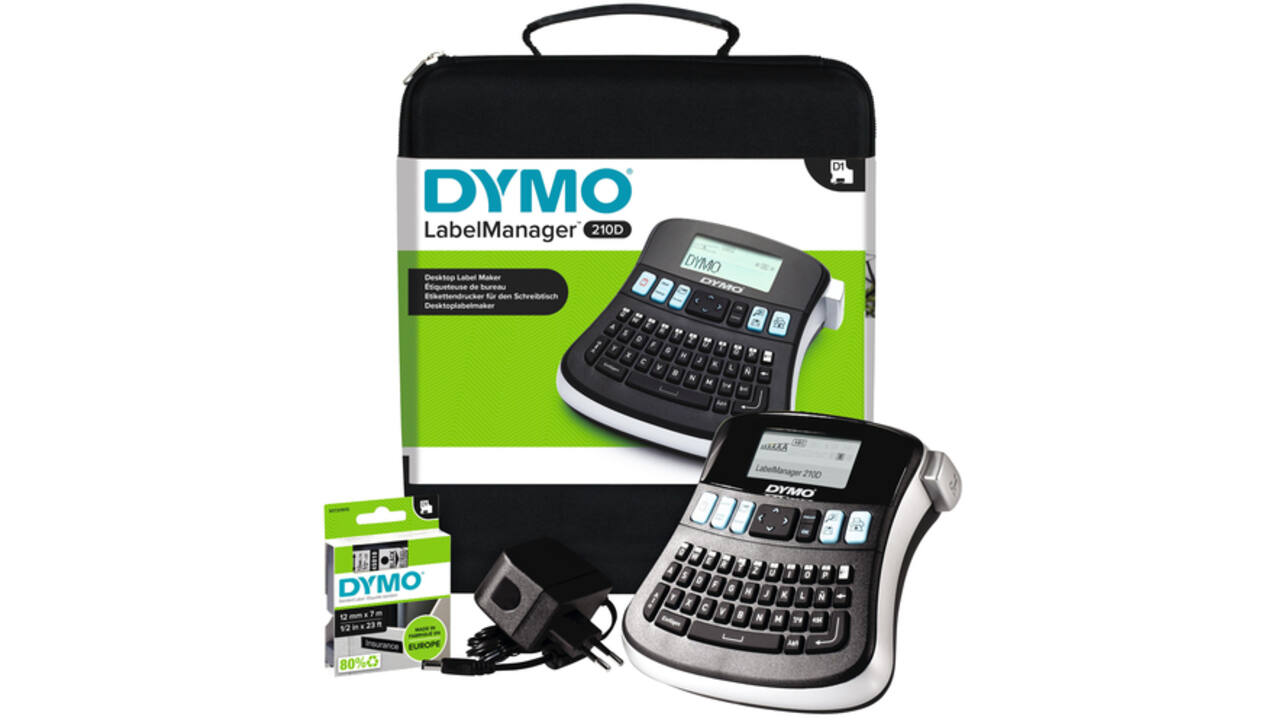 Labelprinter Dymo LabelManager 210D+ draagbaar qwerty 12mm zwart in koffer