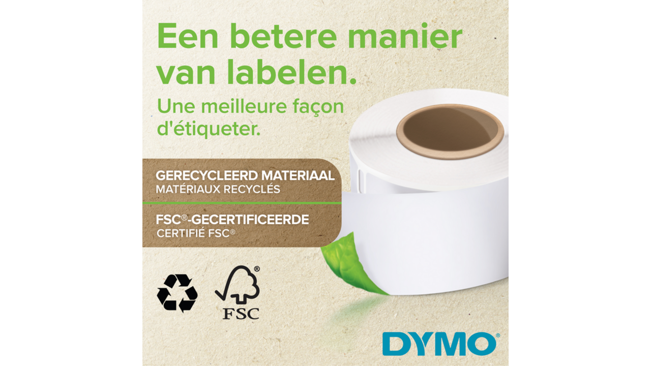 Etiket Dymo LabelWriter naamkaart hangmap 12x50mm 1 rol á 220 stuks wit