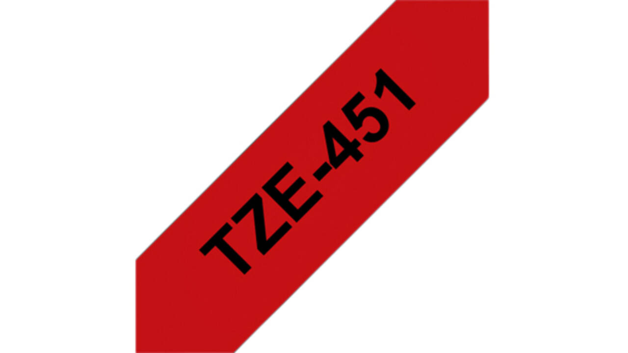 Labeltape Brother P-touch TZE-451 24mm zwart op rood