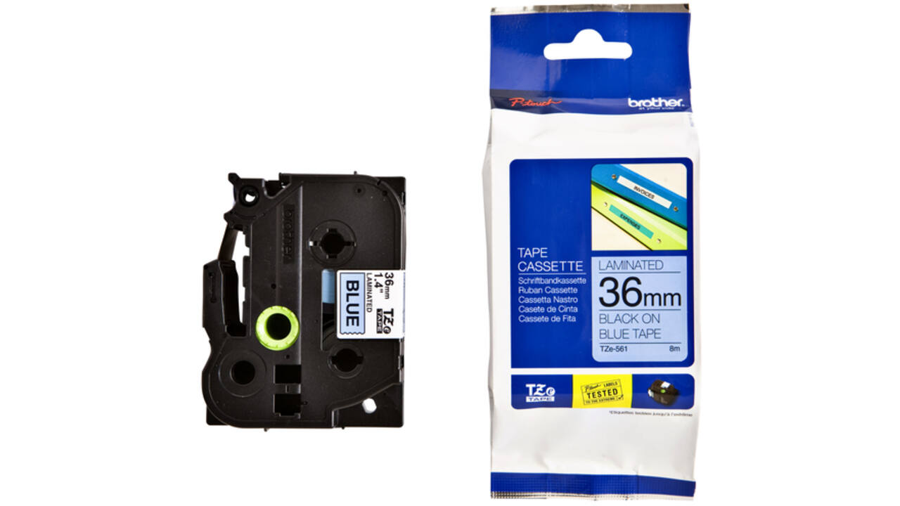 Labeltape Brother P-touch TZE-561 36mm zwart op blauw