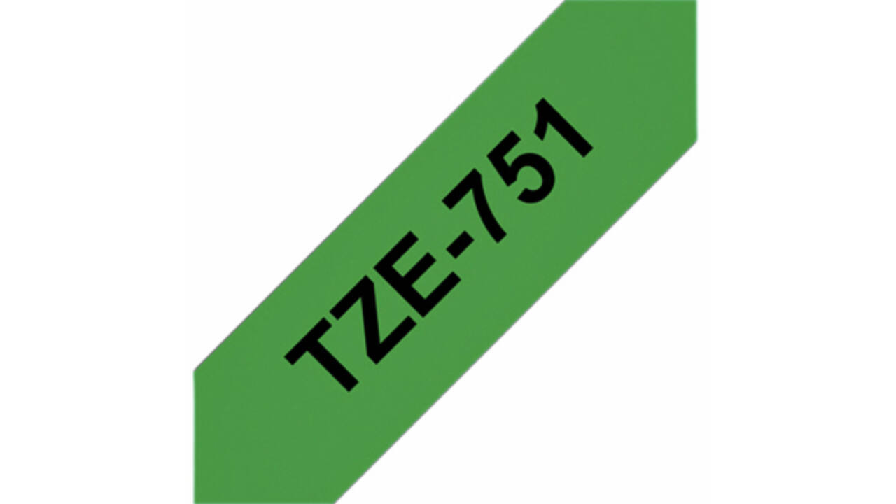Labeltape Brother P-touch TZE-751 24mm zwart op groen