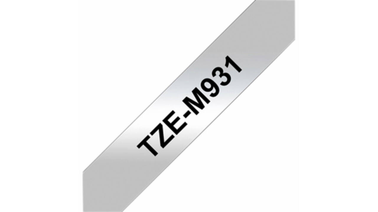 Labeltape Brother P-touch TZE-M931 12mm zwart op metalic