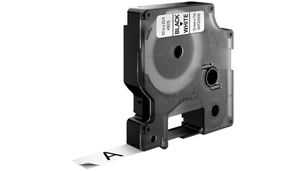Labeltape Dymo LabelManager D1 polyester 12mm zwart op wit