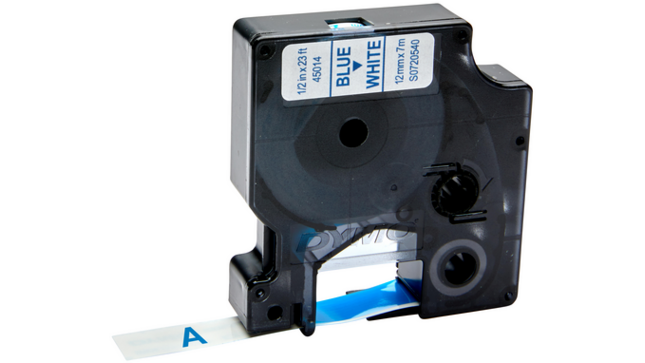 Labeltape Dymo LabelManager D1 polyester 12mm blauw op wit