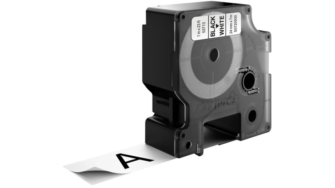 Labeltape Dymo LabelManager D1 polyester 24mm zwart op wit