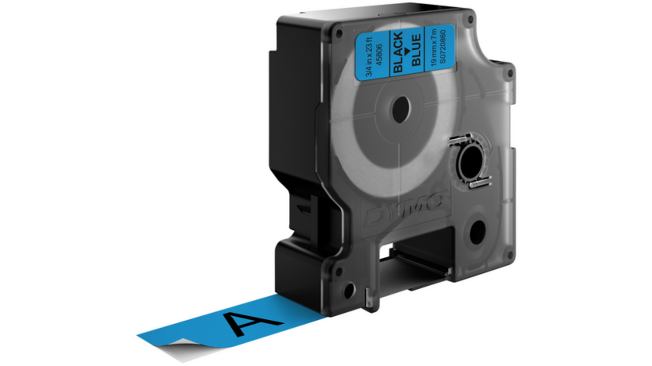 Labeltape Dymo LabelManager D1 polyester 19mm zwart op blauw