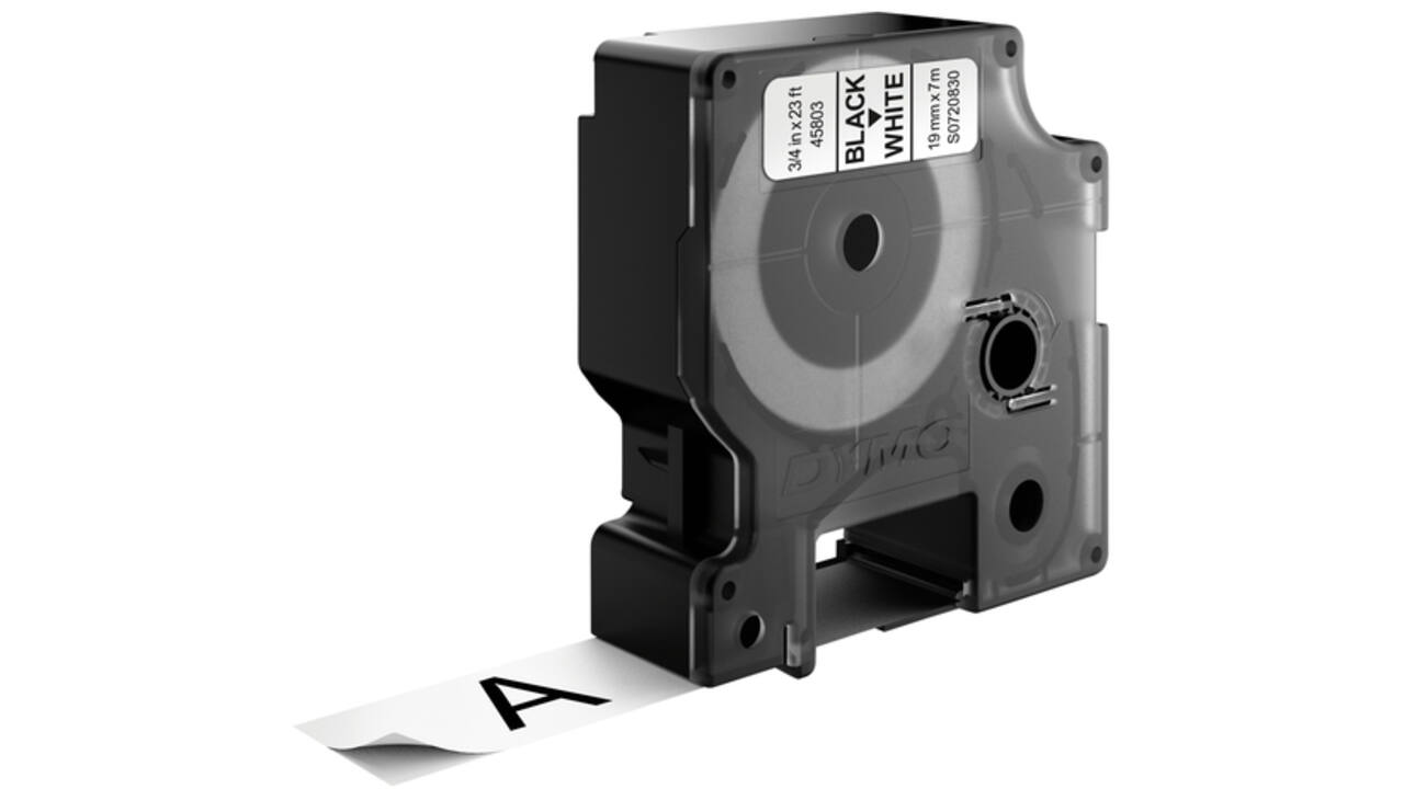 Labeltape Dymo LabelManager D1 polyester 19mm zwart op wit