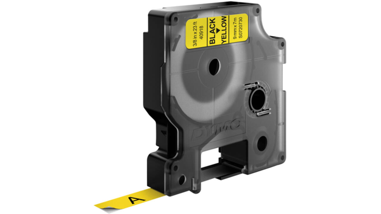 Labeltape Dymo LabelManager D1 polyester 9mm zwart op geel