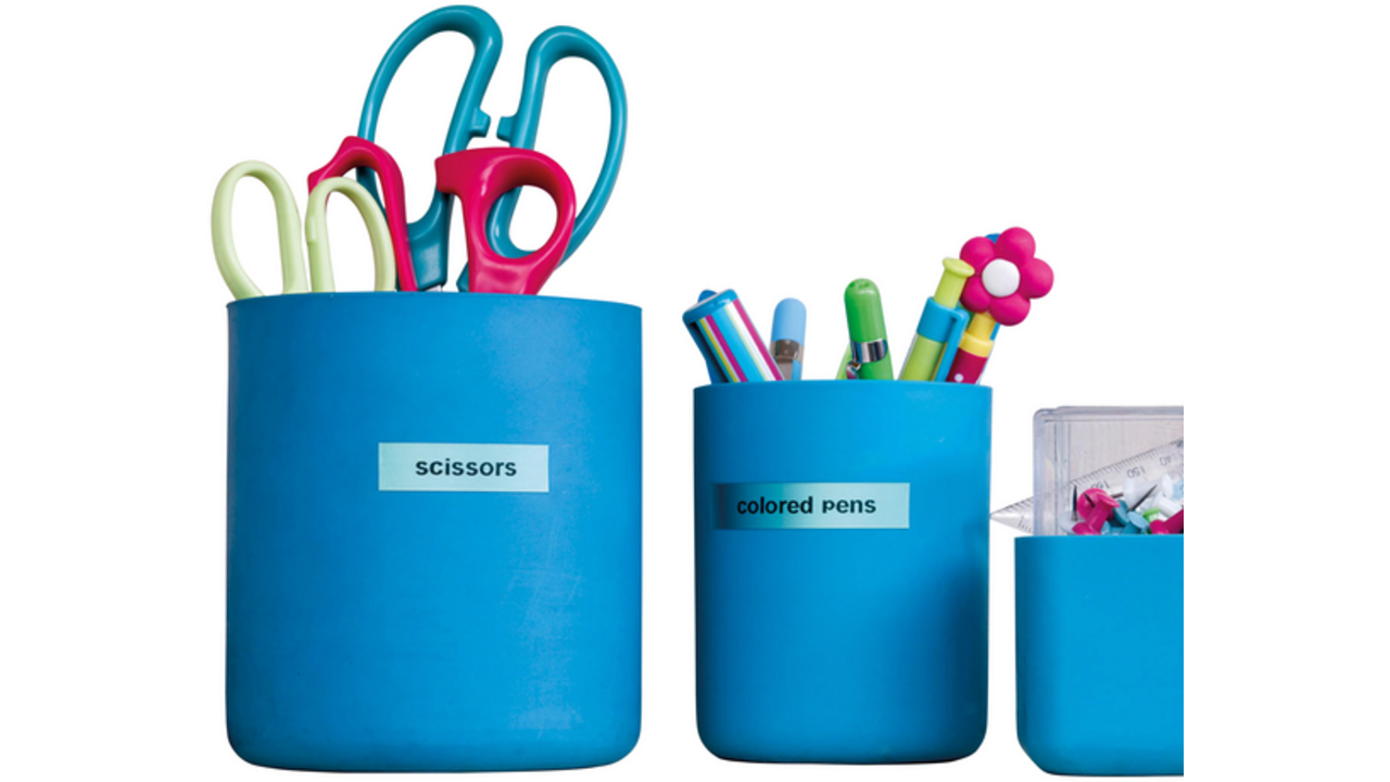 Labeltape Dymo LabelManager D1 polyester 9mm zwart op blauw