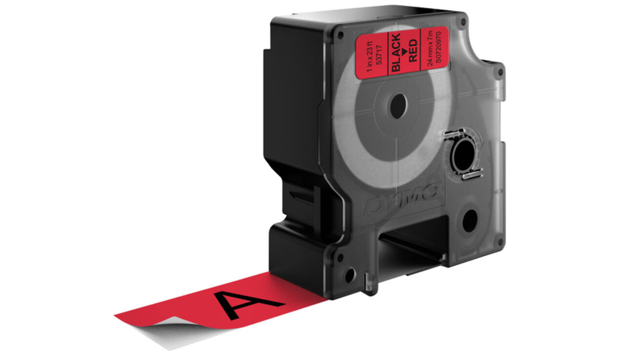 Labeltape Dymo LabelManager D1 polyester 24mm zwart op rood