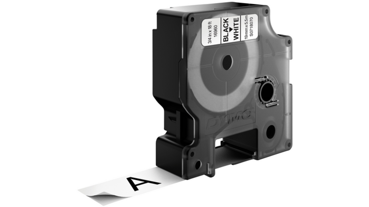 Labeltape Dymo LabelManager D1 polyester 19mm zwart op wit
