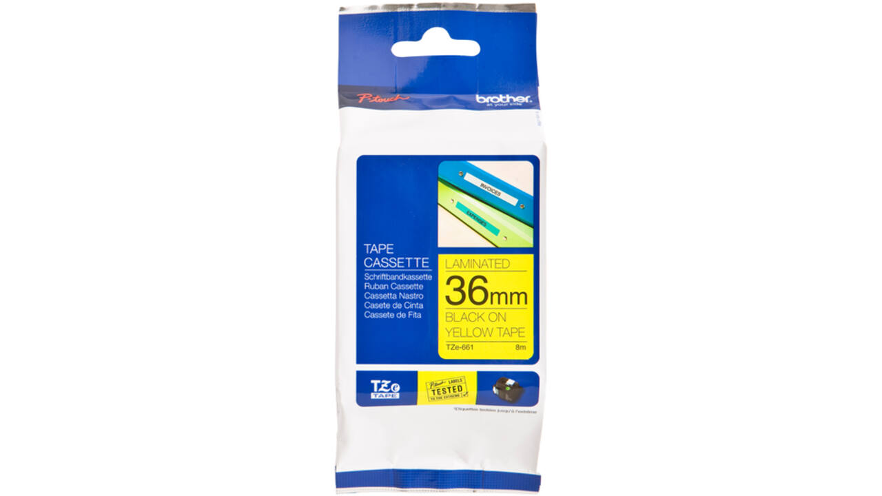 Labeltape Brother P-touch TZE-661 36mm zwart op geel