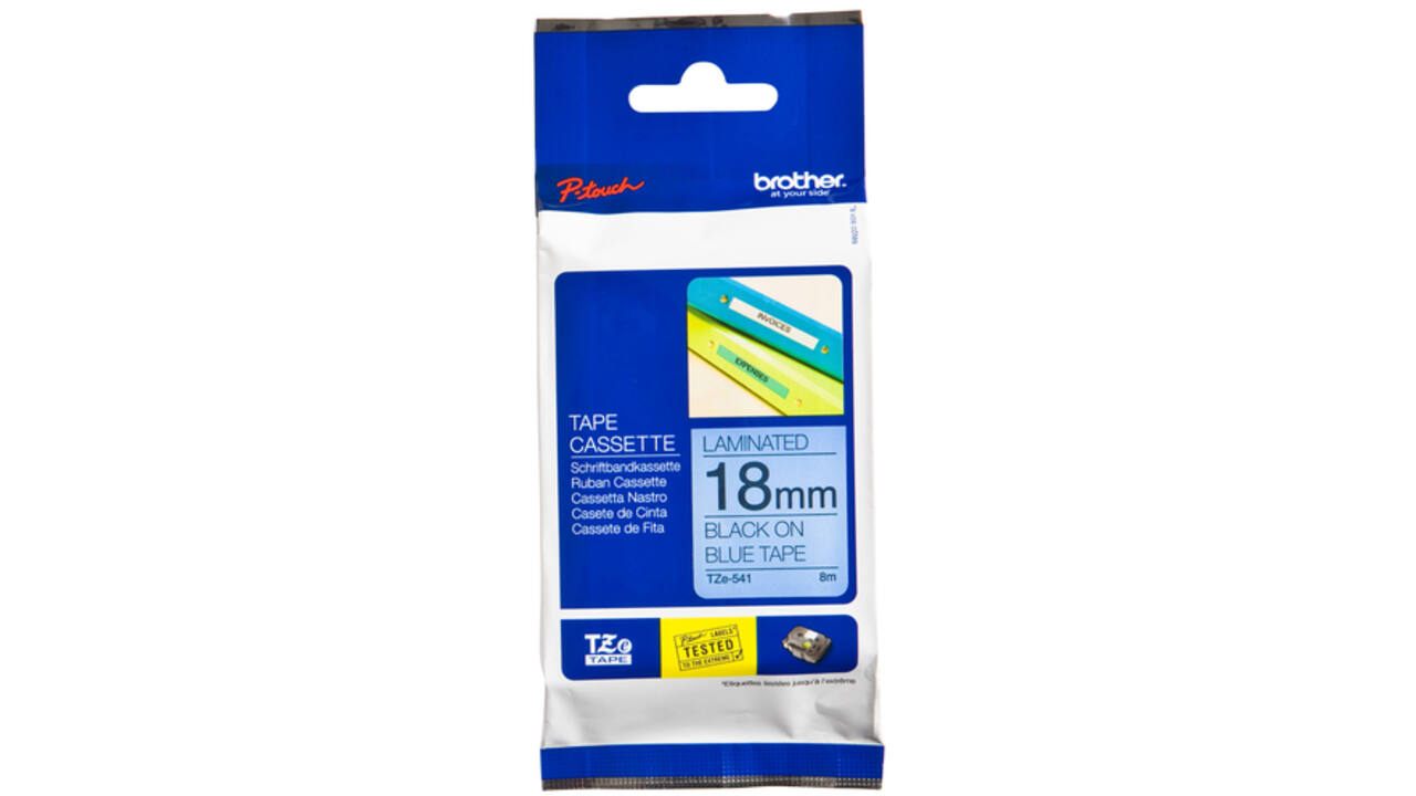 Labeltape Brother P-touch TZE-541 18mm zwart op blauw