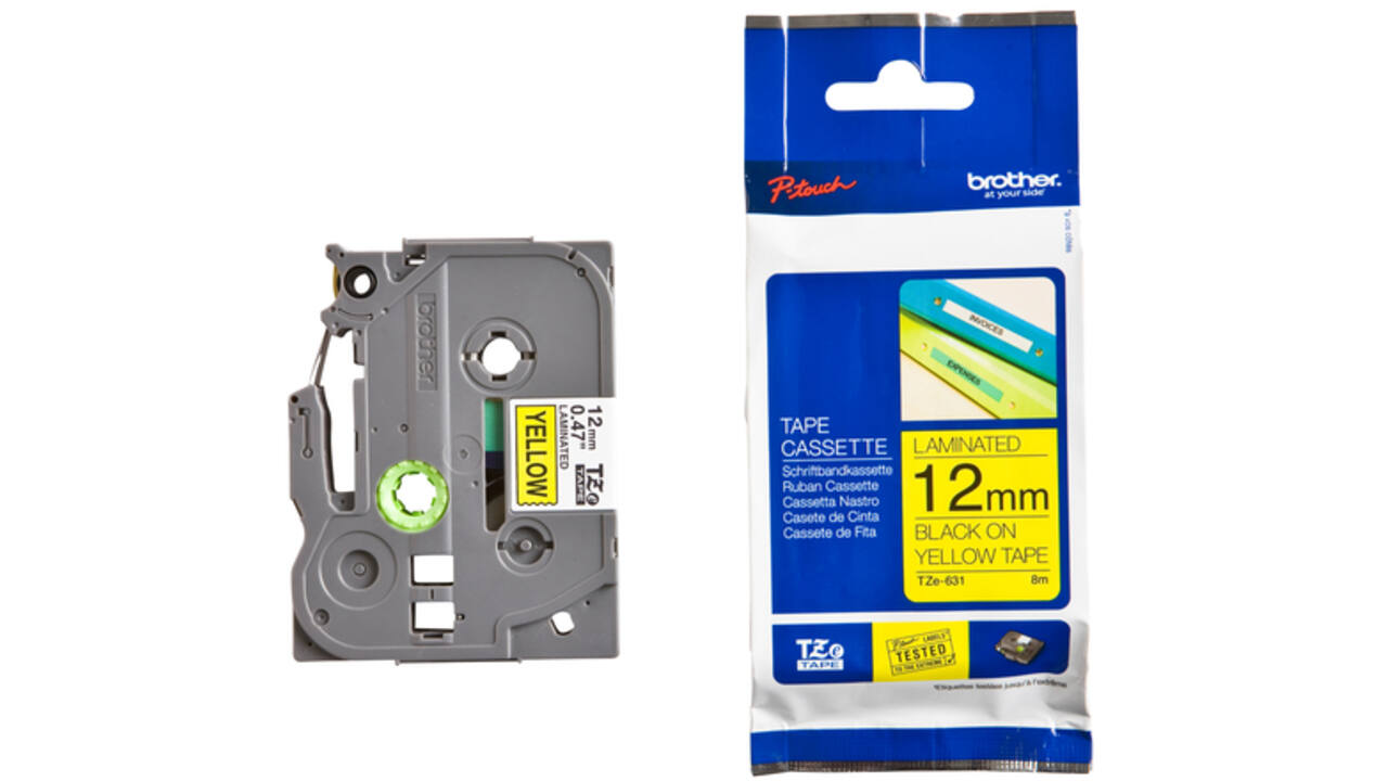 Labeltape Brother P-touch TZE-631 12mm zwart op geel