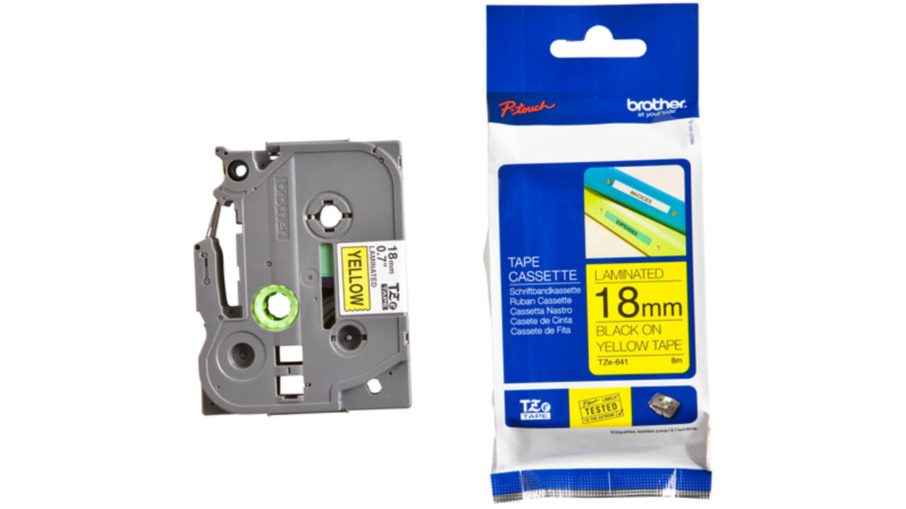 Labeltape Brother P-touch TZE-641 18mm zwart op geel