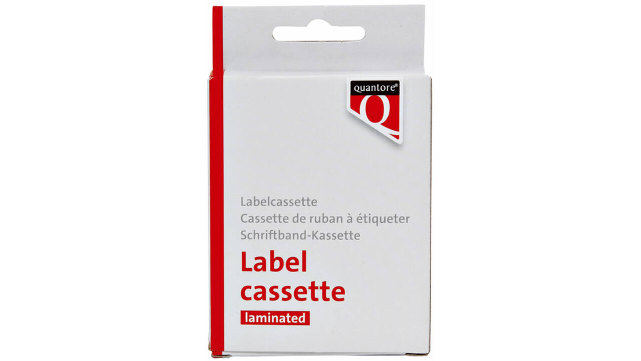 Labeltape Quantore TZE-251 24mm x 8m zwart op wit