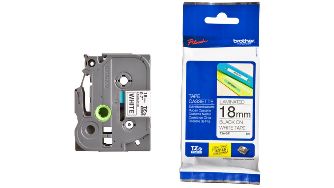 Labeltape Brother P-touch TZE-241 18mm zwart op wit