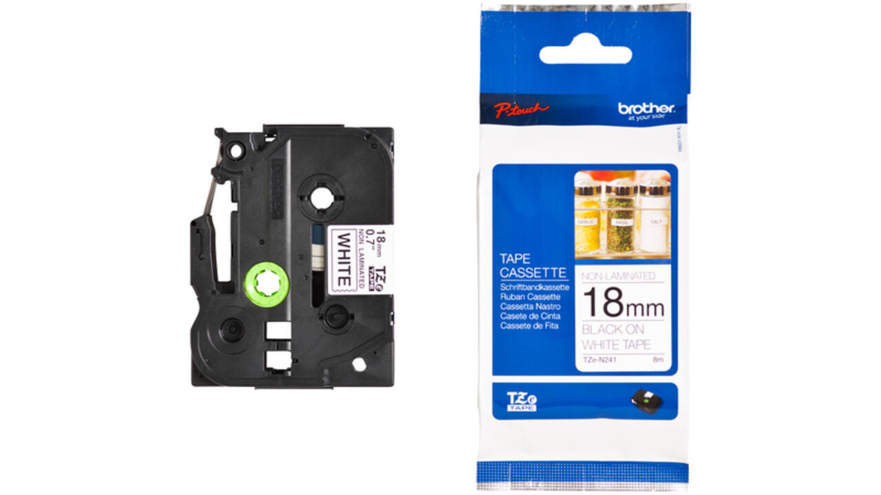 Labeltape Brother P-touch TZE-N241 18mm zwart op wit