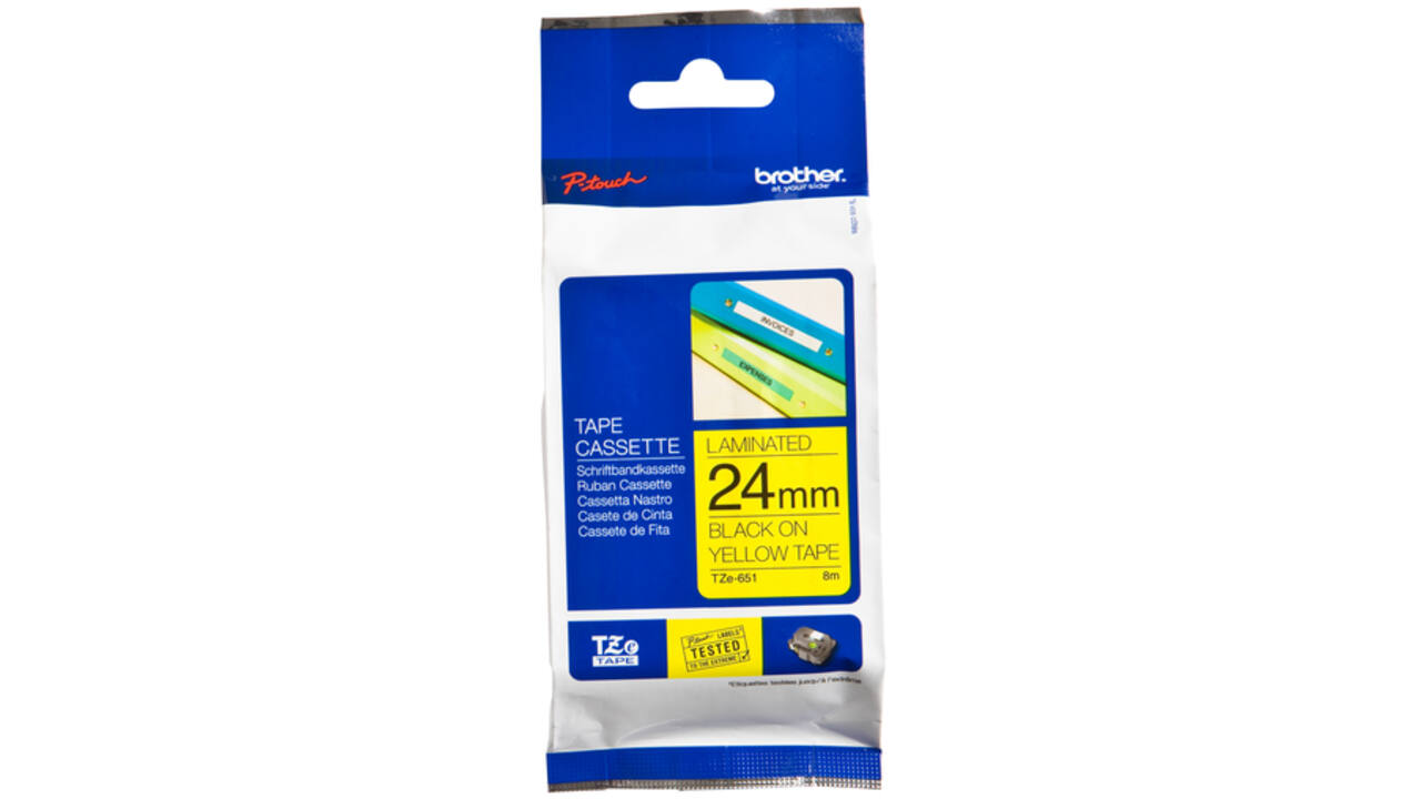 Labeltape Brother P-touch TZE-651 24mm zwart op geel