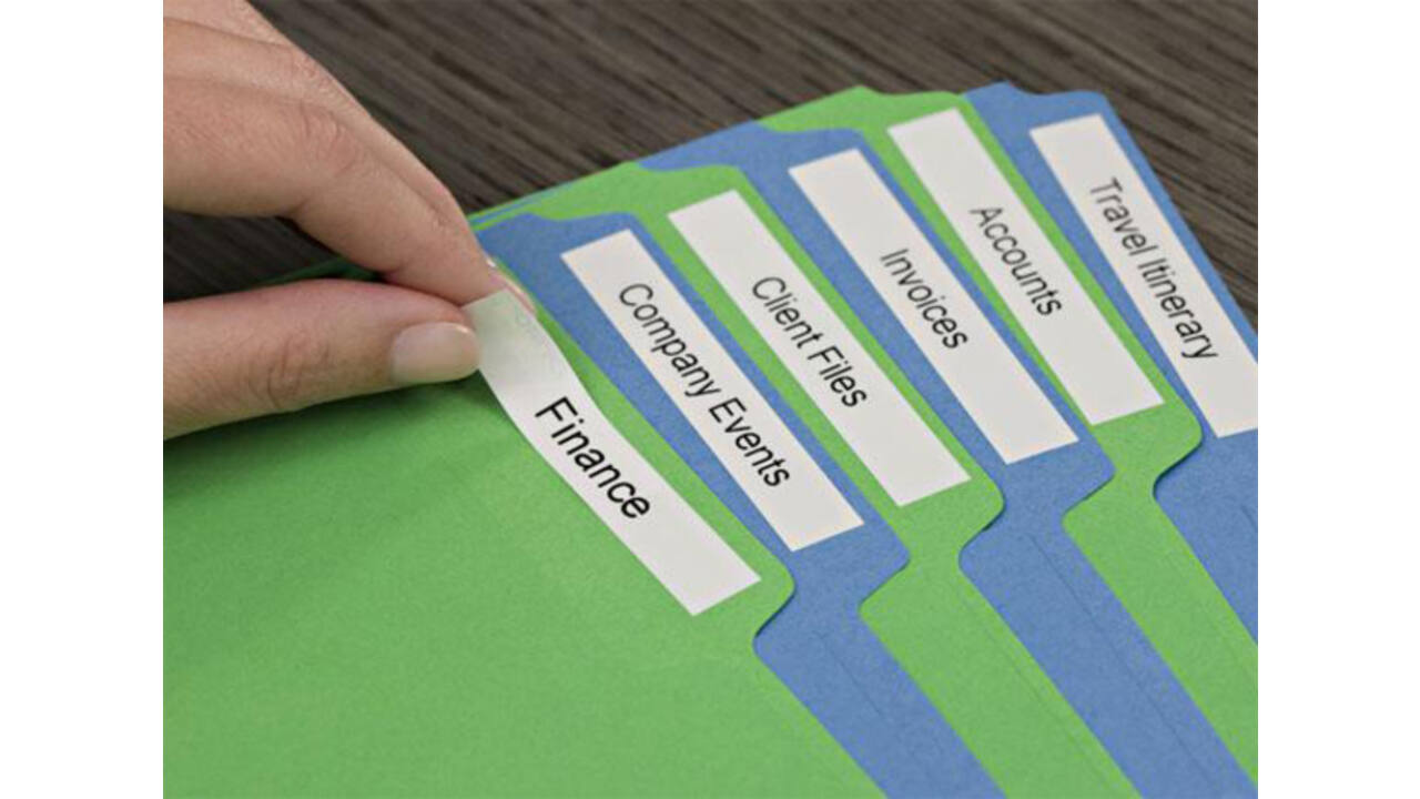 Labeltape Dymo LabelManager D1 polyester 12mm zwart op wit