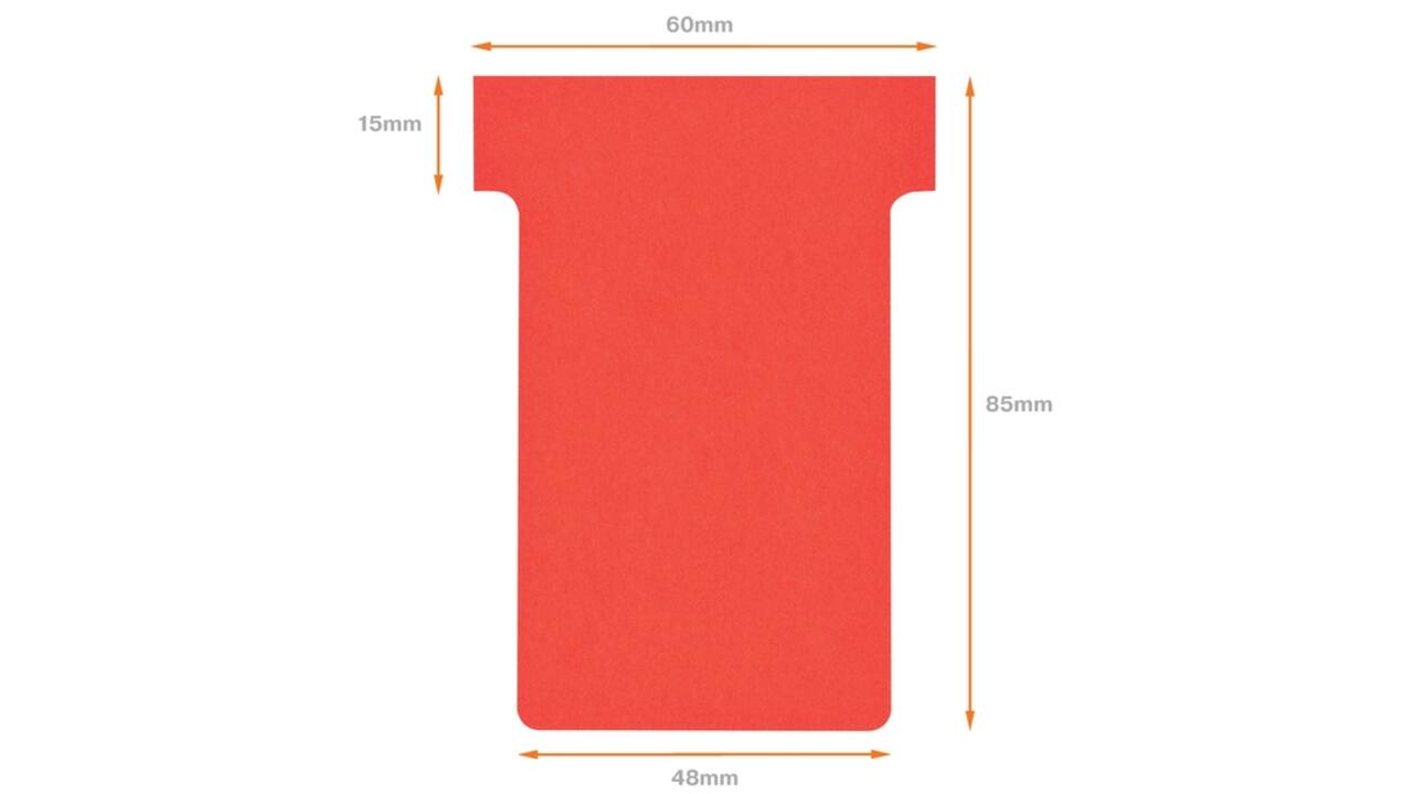 T-kaart Nobo nr.2 48mm rood 100 stuks
