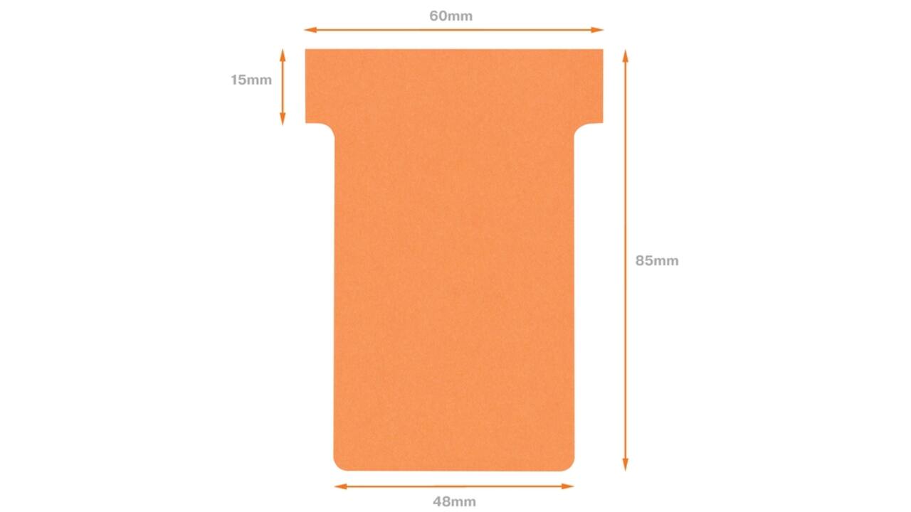 T-kaart Nobo nr.2 48mm oranje 100 stuks