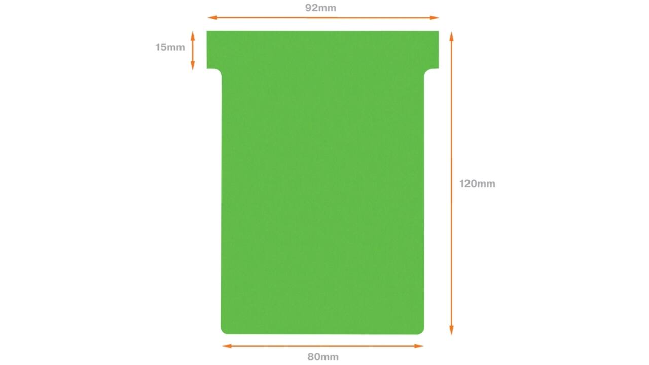 T-kaart Nobo nr.3 80mm groen 100 stuks