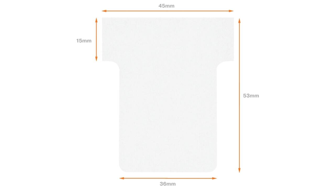 T-kaart Nobo nr 1.5 36mm wit 100 stuks