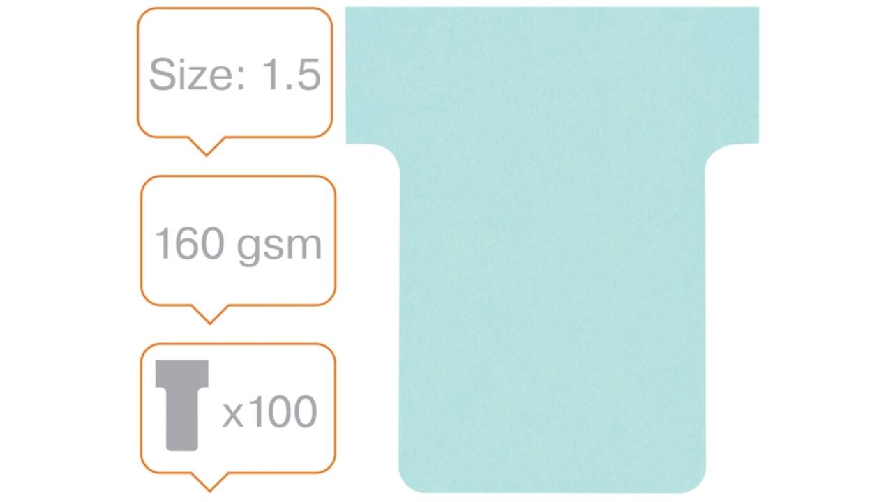 T-kaart Nobo nr 1.5 36mm blauw 100 stuks