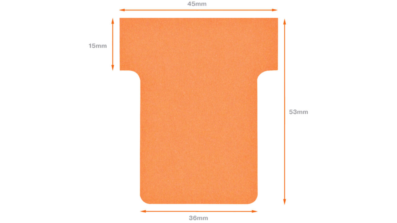T-kaart Nobo nr 1.5 36mm oranje 100 stuks
