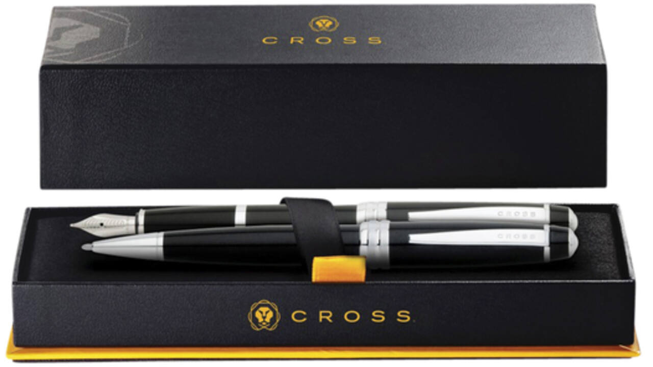 Schrijfset Cross balpen en vulpen Bailey medium zwart