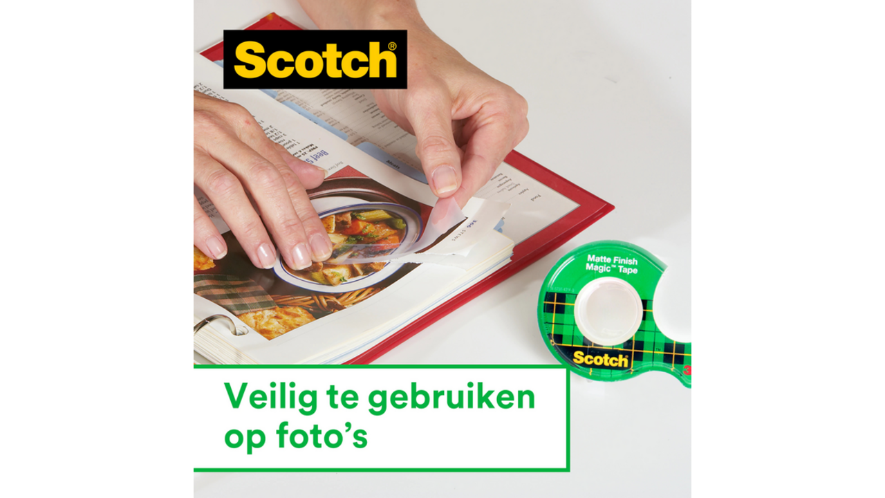 Plakband Scotch Magic 810 19mmx7.5m onzichtbaar mat 2+1 gratis + handdispenser
