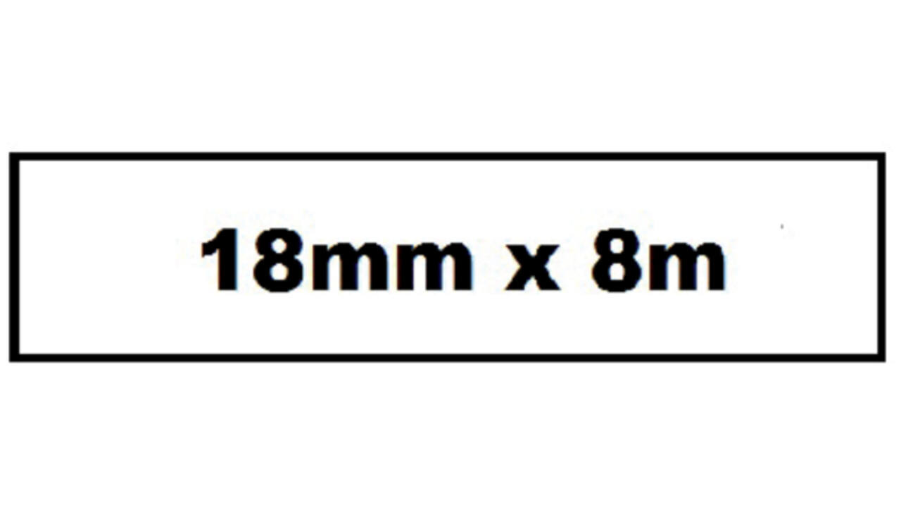 Labeltape Quantore TZE-241 18mm x 8m wit/zwart