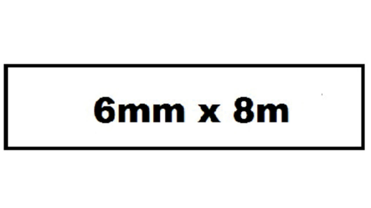 Labeltape Quantore TZE-211 6mm x 8m zwart op wit